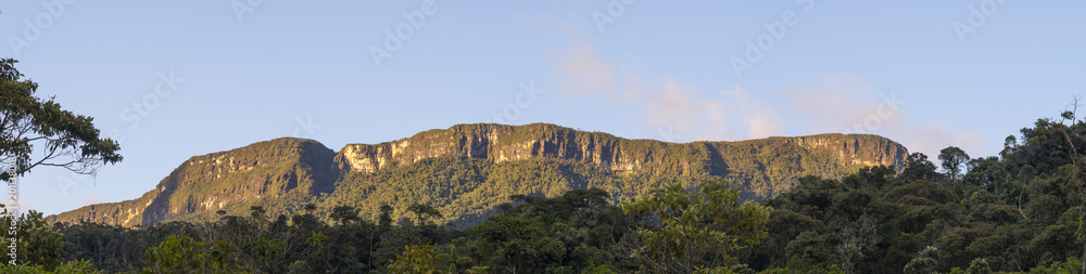 Alto Paquisha Tepuy in the Cordillera del Condor, the border of Ecuador with Peru at sunset. A site of exceptional plant and animal biodiversity.