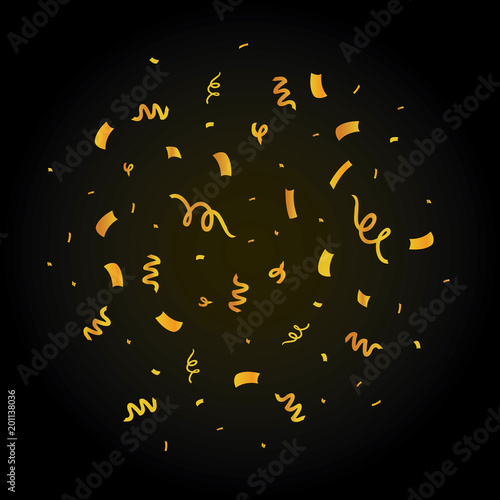 Golden confetti on black burst set. Great for a birthday party or an event ce...