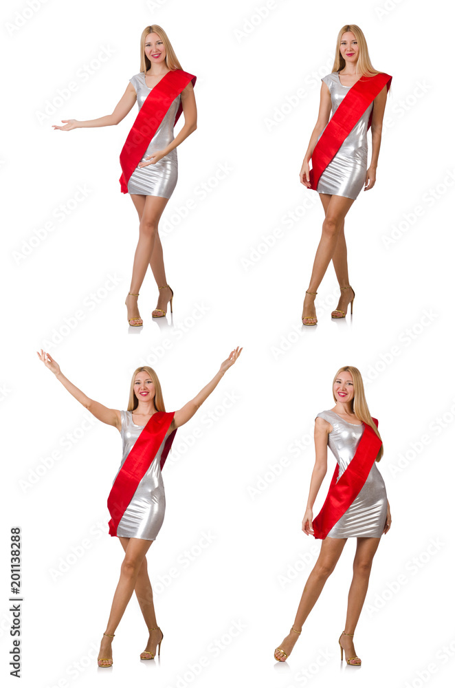 Beauty contest winner isolated on the white Beauty contest winner isolated on the white