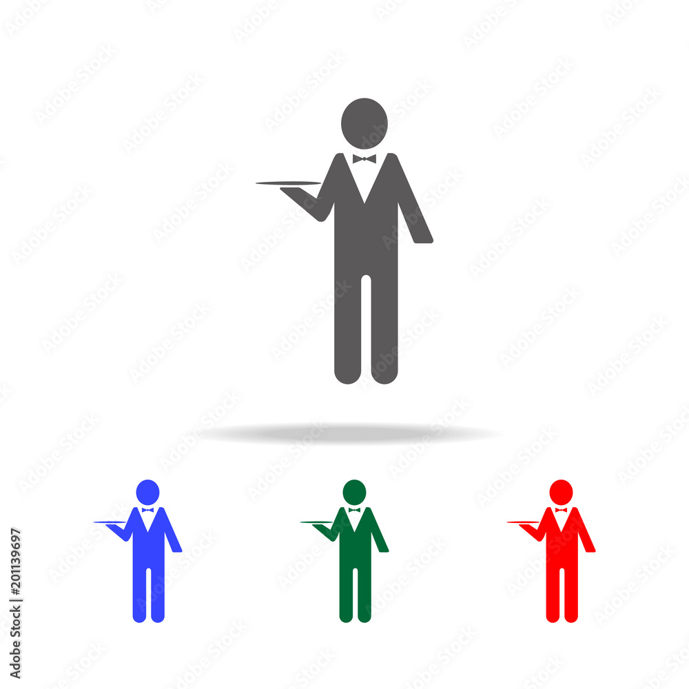 waiter character icon. Elements of people profession in multi colored icons. Premium quality graphic design icon. Simple icon for websites, web design, mobile app, info graphics waiter character icon. Elements of people profession in multi colored icons. Premium quality graphic design icon. Simple icon for websites, web design, mobile app, info graphics