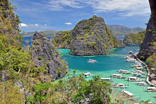View of Kayangan Lake lagoon on Coron island, Busuanga Palawan Philippines
