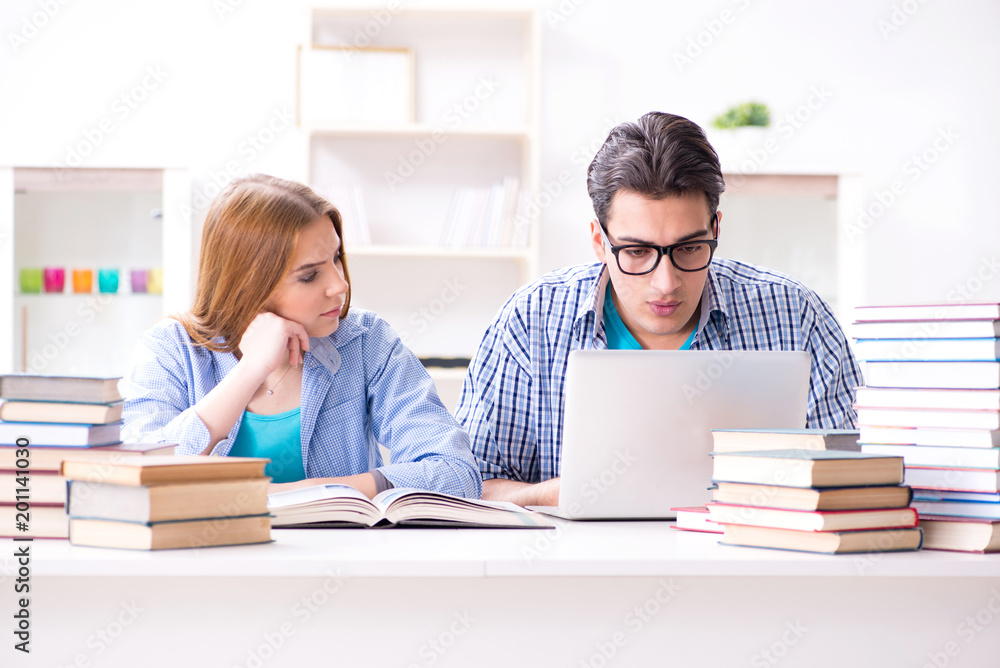 Two students preparing to school exams Two students preparing to school exams