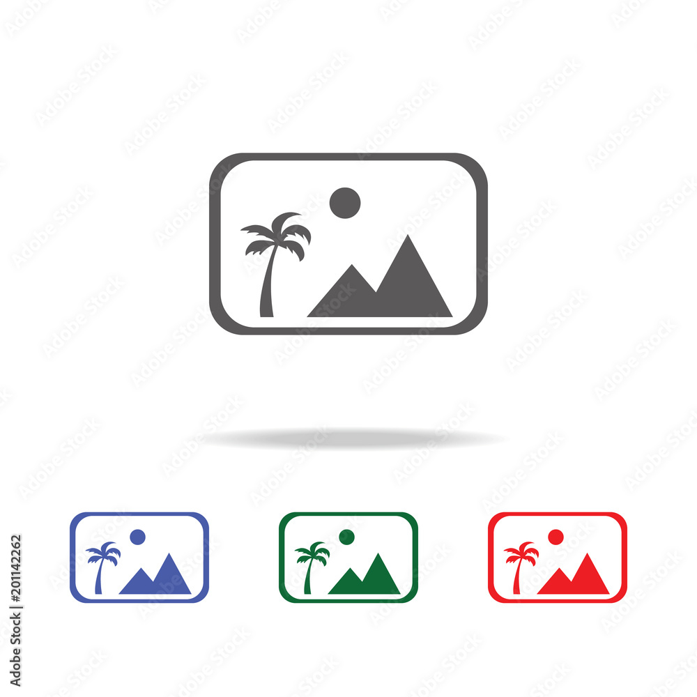 picture icon with mountains and sun line icon. Elements of photo camera in multi colored icons. Premium quality graphic design icon. Simple icon for websites, web design picture icon with mountains and sun line icon. Elements of photo camera in multi colored icons. Premium quality graphic design icon. Simple icon for websites, web design