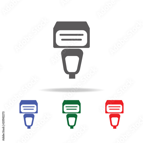 External flash for camera icon. Elements of photo camera in multi colored icons. Premium quality graphic design icon. Simple icon for websites, web design, mobile app