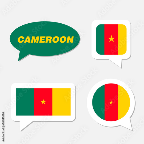 Free Download Set of Cameroon flag in dialogue bubble - GFXLoad