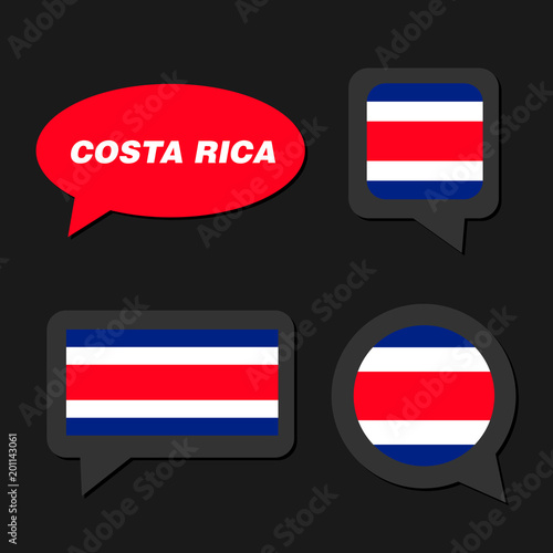 Free Download Set of Costa Rica flag in dialogue bubble - GFXLoad