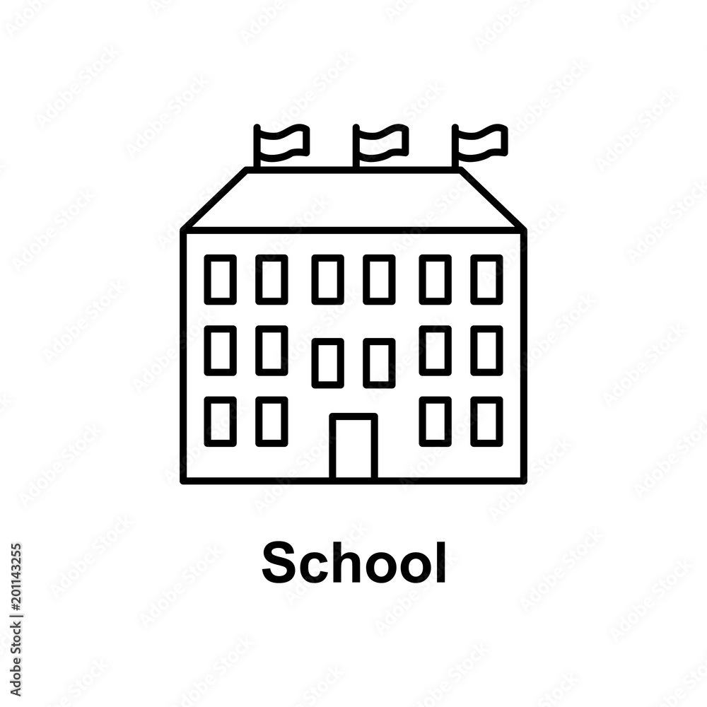 school icon. Element of school icon for mobile concept and web apps. Thin line icon for website design and development, app development. Premium icon