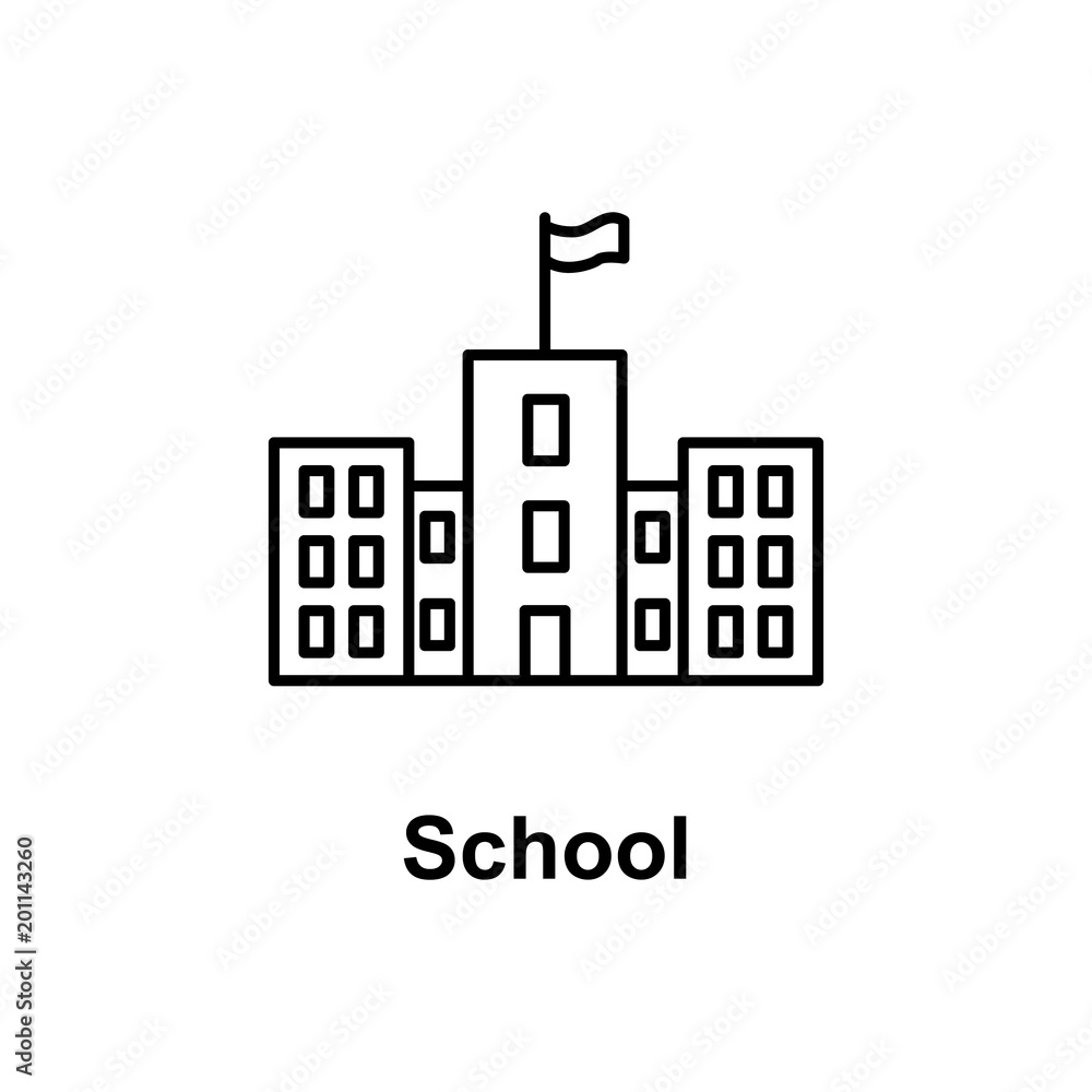 school icon. Element of school icon for mobile concept and web apps. Thin line icon for website design and development, app development. Premium icon