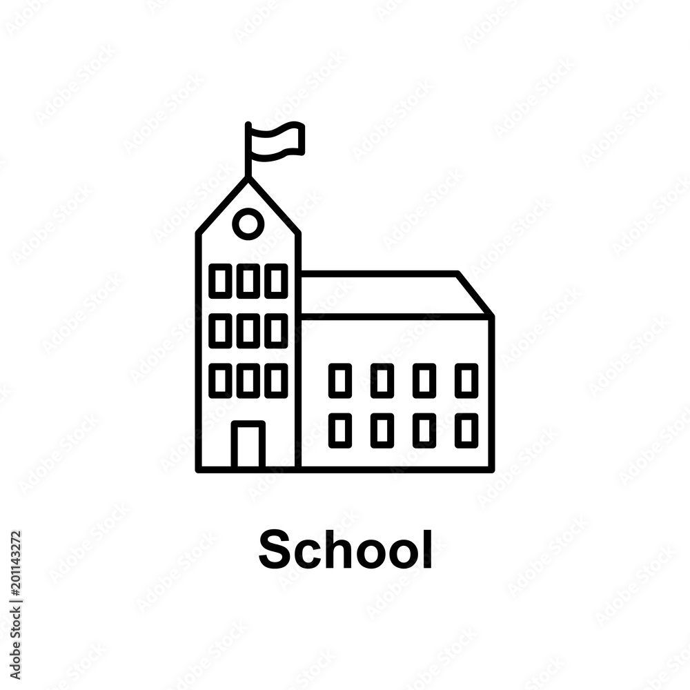 school icon. Element of school icon for mobile concept and web apps. Thin line icon for website design and development, app development. Premium icon