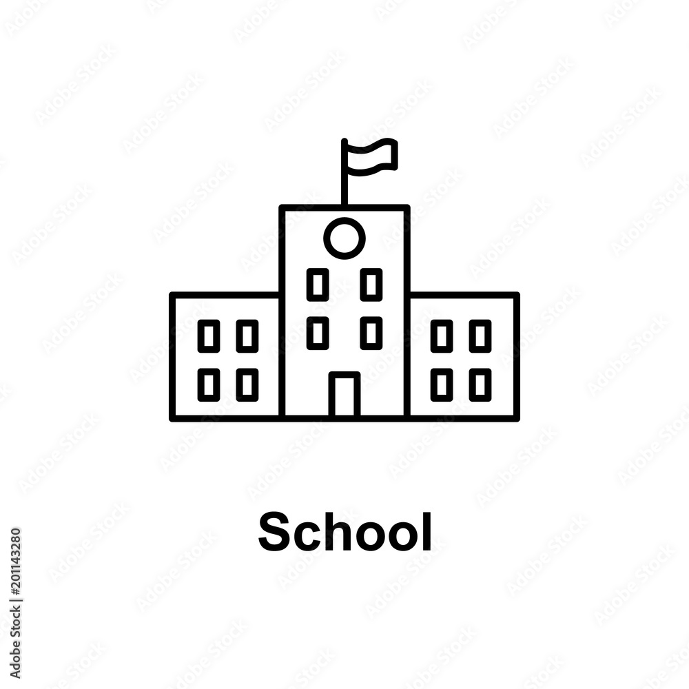 school building icon. Element of school icon for mobile concept and web apps. Thin line icon for website design and development, app development. Premium icon