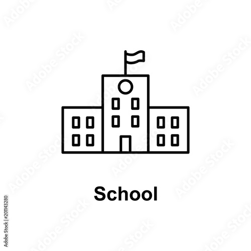 school building icon. Element of school icon for mobile concept and web apps. Thin line icon for website design and development, app development. Premium icon