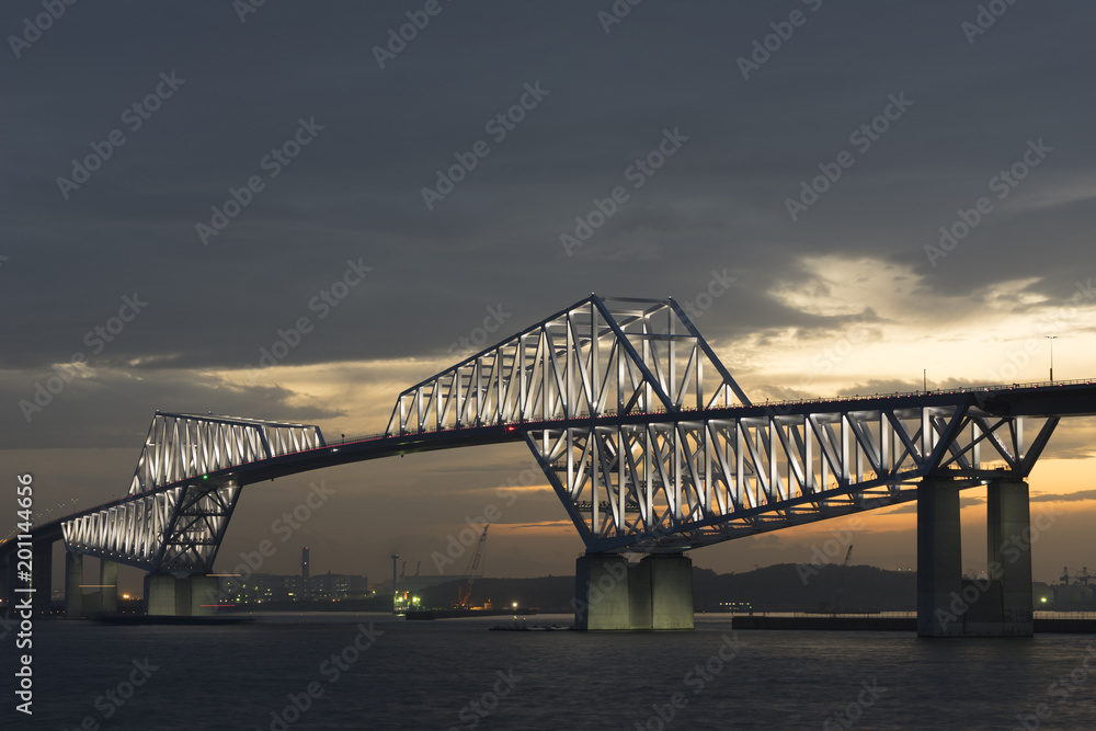 Tokyo Gate Bridge twilight wakasu koto-ku tokyo Tokyo Gate Bridge twilight wakasu koto-ku tokyo