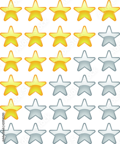 Cute star rating bar set