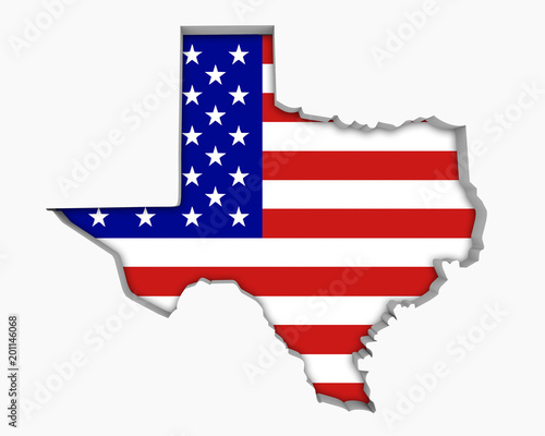 Wallpaper Mural Texas TX USA Flag Stars Stripes Map 3d Illustration Torontodigital.ca