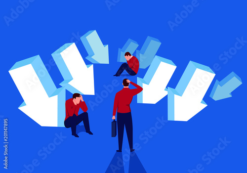 Desperate group of businessmen