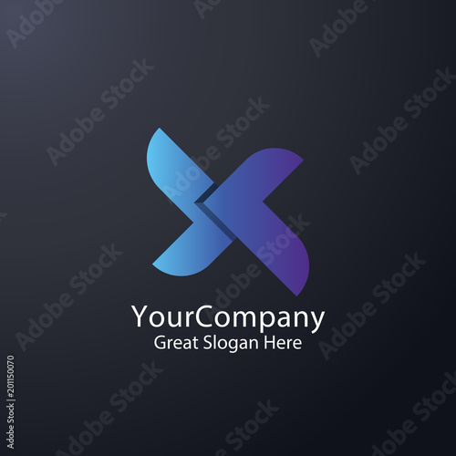 express logistic delivery or courier transport service logo. initial lettertype letter x. digital finance providence, money transfer and internet thinks concept design.