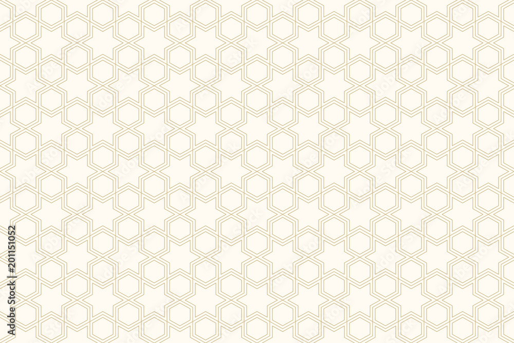 Pattern seamless abstract background gold color and line. Islamic geometric vector.