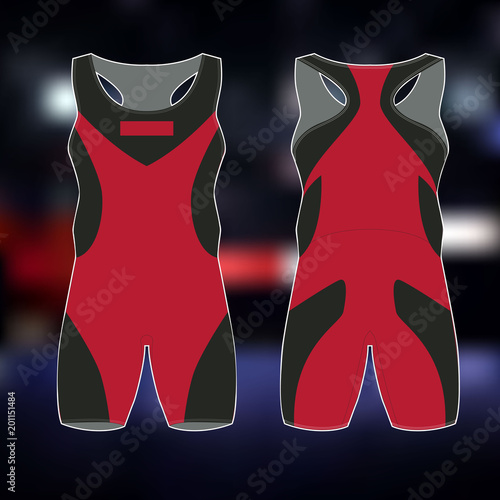 A professional sports uniform for Greco-Roman wrestling. Isolated image.