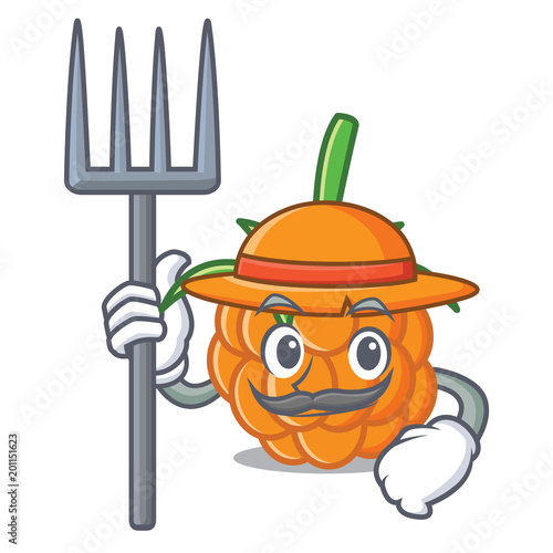 Farmer cloudberry character cartoon style