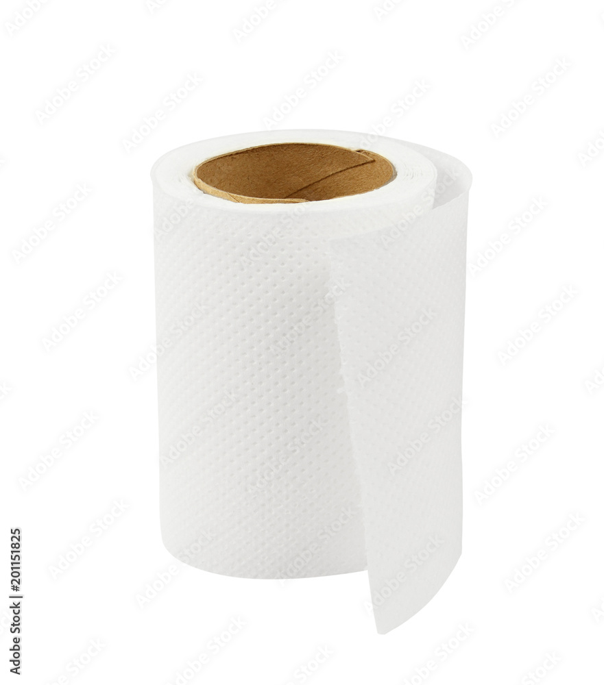 Roll of white toilet paper isolated on white Roll of white toilet paper isolated on white