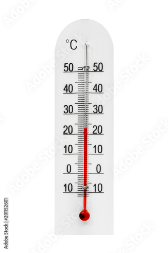 Meteorology thermometer isolated on white background. Air temperature minus  3 degrees celsius Stock Photo