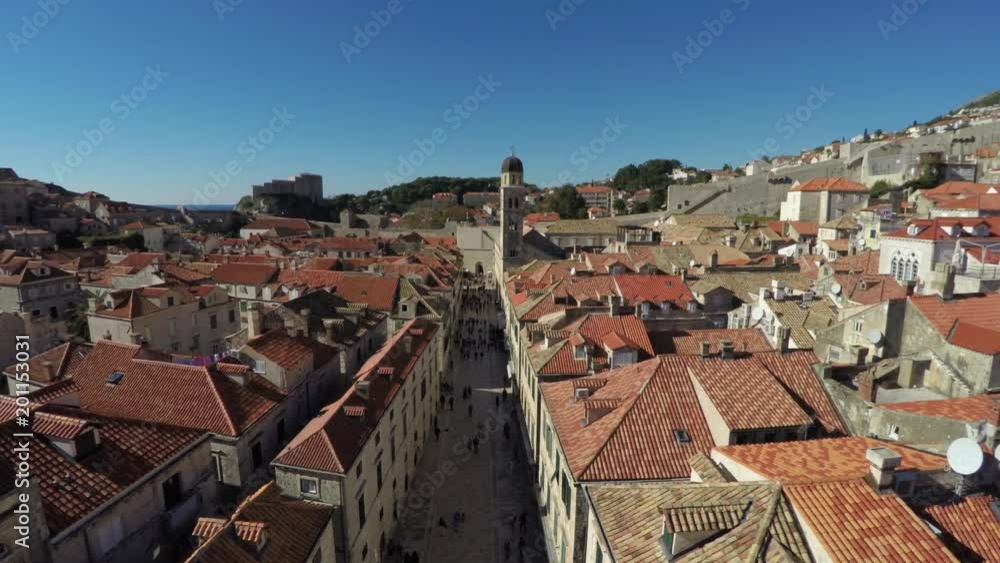 Aerial view of Stradun and buildings Aerial view of Stradun and buildings