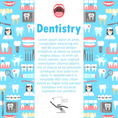 Dentistry flat icons banner