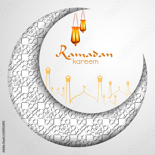 Islamic celebration background with text Ramadan Kareem