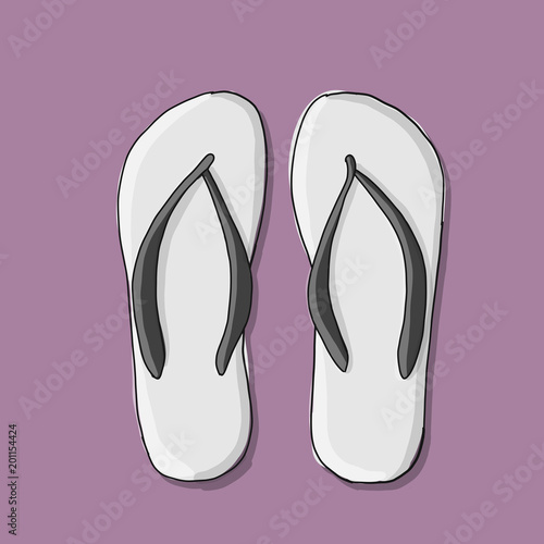 Beach sandals mockup, sketch for your design
