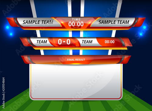 Vector Illustration Graphic of Scoreboard Broadcast and Lower Thirds Template for sport soccer and football