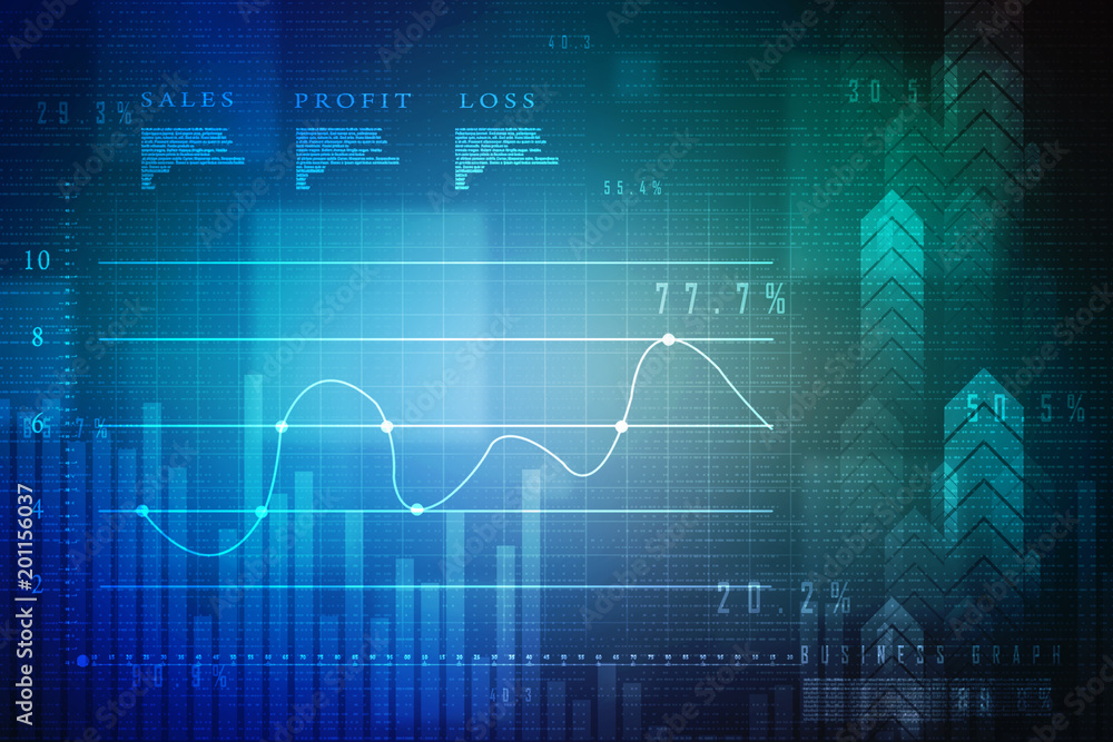 2d rendering Stock market online business concept. business Graph 2d rendering Stock market online business concept. business Graph