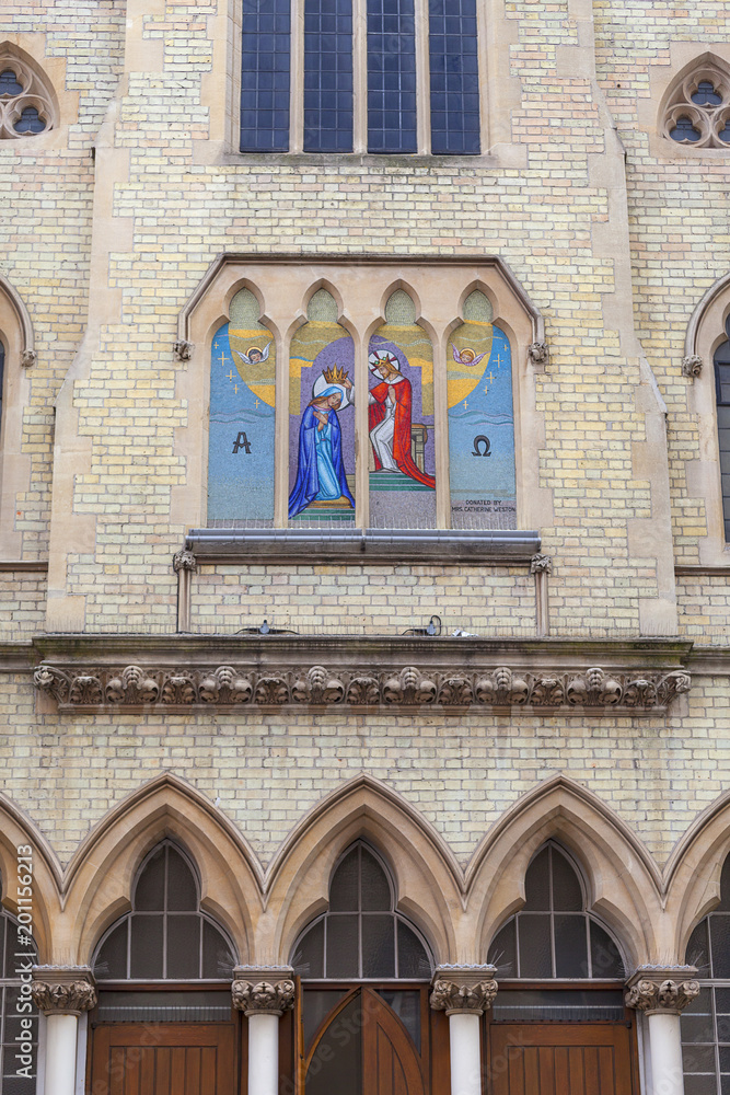 Roman Catholic Church of Our Lady Queen of Heaven , facade, London, United Kingdom.