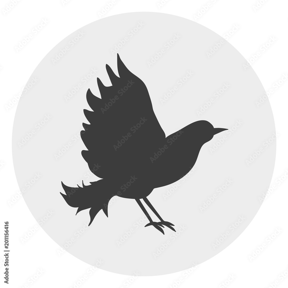 Fototapeta premium Bird circle web icon on isolation background