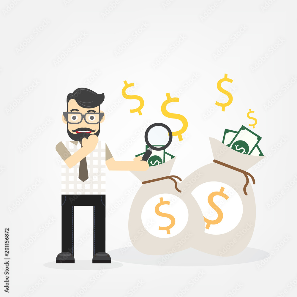 Business Hand hold magnifying find how to make money Business Hand hold magnifying find how to make money