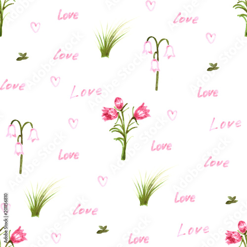 Fototapeta Kwiaty i napisy 