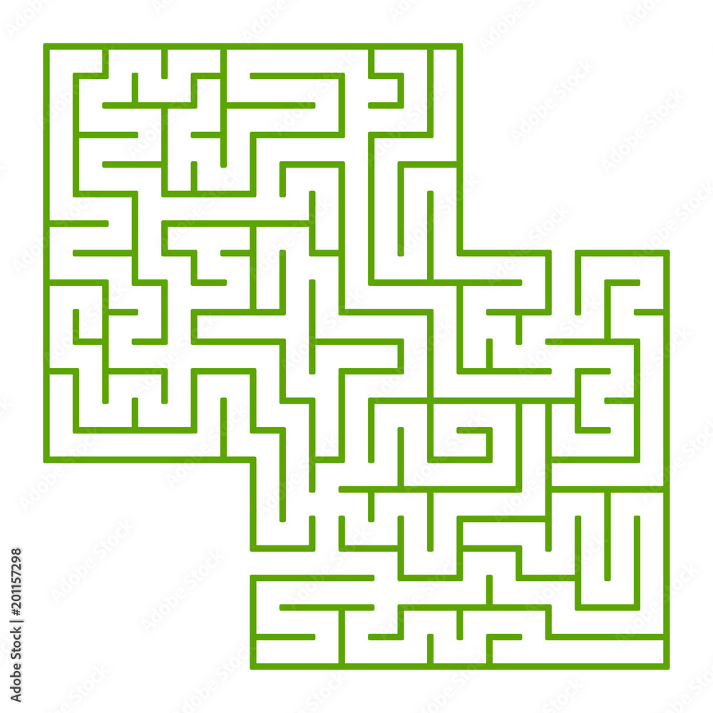 A square labyrinth with an entrance and an exit. Simple flat vector isolated illustration. With a place for your drawings A square labyrinth with an entrance and an exit. Simple flat vector isolated illustration. With a place for your drawings