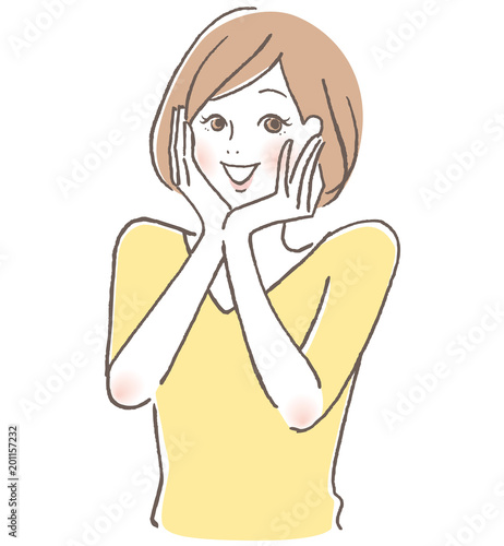 喜ぶ女性