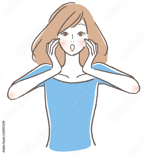 驚く女性
