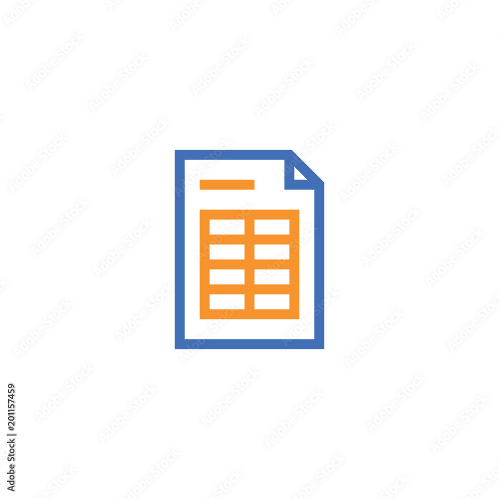 spreadsheet document paper outline icon. isolated note paper icon in thin line style for graphic and web design. Simple flat symbol Pixel Perfect vector Illustration. spreadsheet document paper outline icon. isolated note paper icon in thin line style for graphic and web design. Simple flat symbol Pixel Perfect vector Illustration.