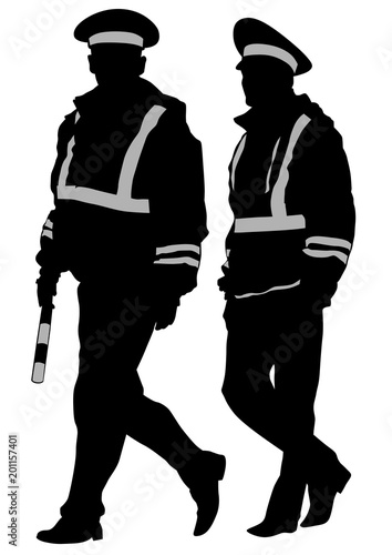 People of special police force on white background
