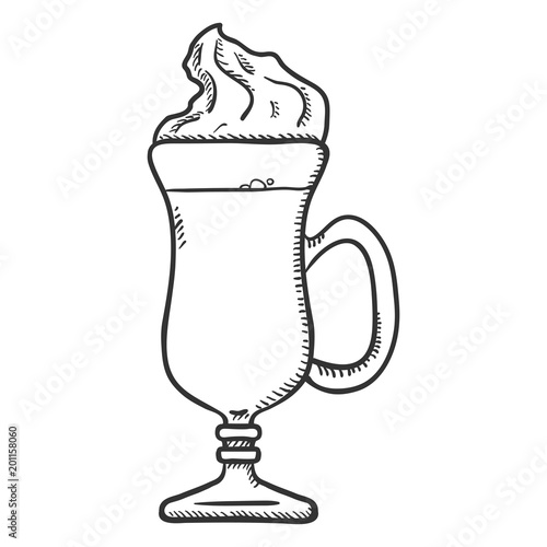 Vector Sketch Illustration - Glass of Irish Cream