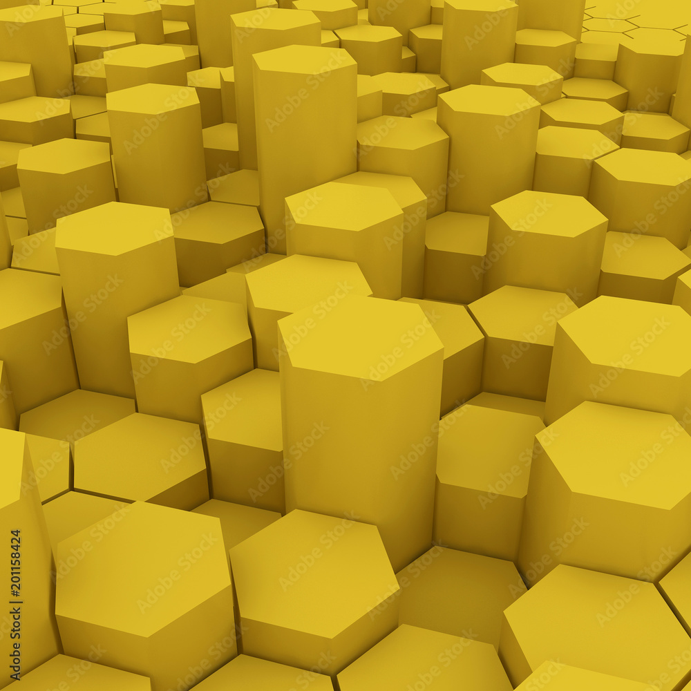 Yellow hexagon pattern backgrond. 3d rendering Yellow hexagon pattern backgrond. 3d rendering