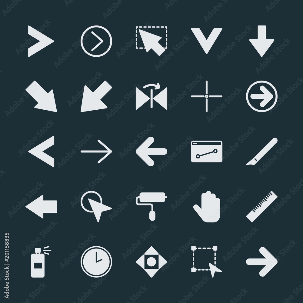 Modern Simple Set of arrows, cursors, design Vector fill Icons. ..Contains such Icons as technology, click, spray, hour, symbol, sign and more on dark background. Fully Editable. Pixel Perfect. Modern Simple Set of arrows, cursors, design Vector fill Icons. ..Contains such Icons as technology, click, spray, hour, symbol, sign and more on dark background. Fully Editable. Pixel Perfect.