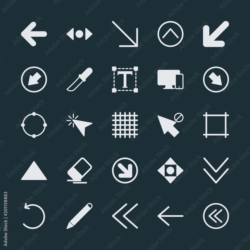 Modern Simple Set of arrows, cursors, design Vector fill Icons. ..Contains such Icons as cursor, isolated, right, technology, anchor, up and more on dark background. Fully Editable. Pixel Perfect. Modern Simple Set of arrows, cursors, design Vector fill Icons. ..Contains such Icons as cursor, isolated, right, technology, anchor, up and more on dark background. Fully Editable. Pixel Perfect.