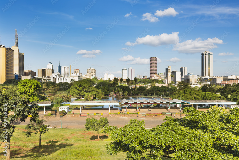 Nairobi Skyline And Uhuru Park, Kenya