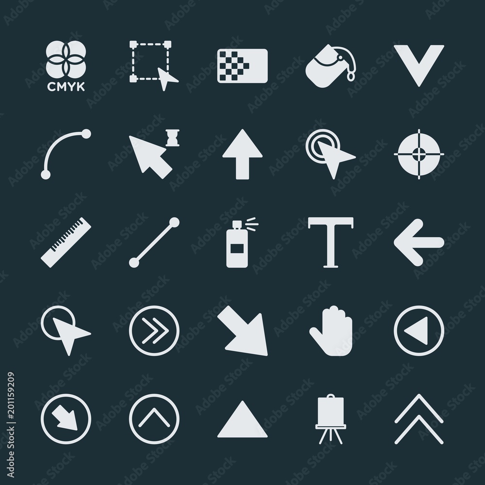 Modern Simple Set of arrows, cursors, design Vector fill Icons. ..Contains such Icons as cursor, board, art, right, colorful, next, up and more on dark background. Fully Editable. Pixel Perfect. Modern Simple Set of arrows, cursors, design Vector fill Icons. ..Contains such Icons as cursor, board, art, right, colorful, next, up and more on dark background. Fully Editable. Pixel Perfect.