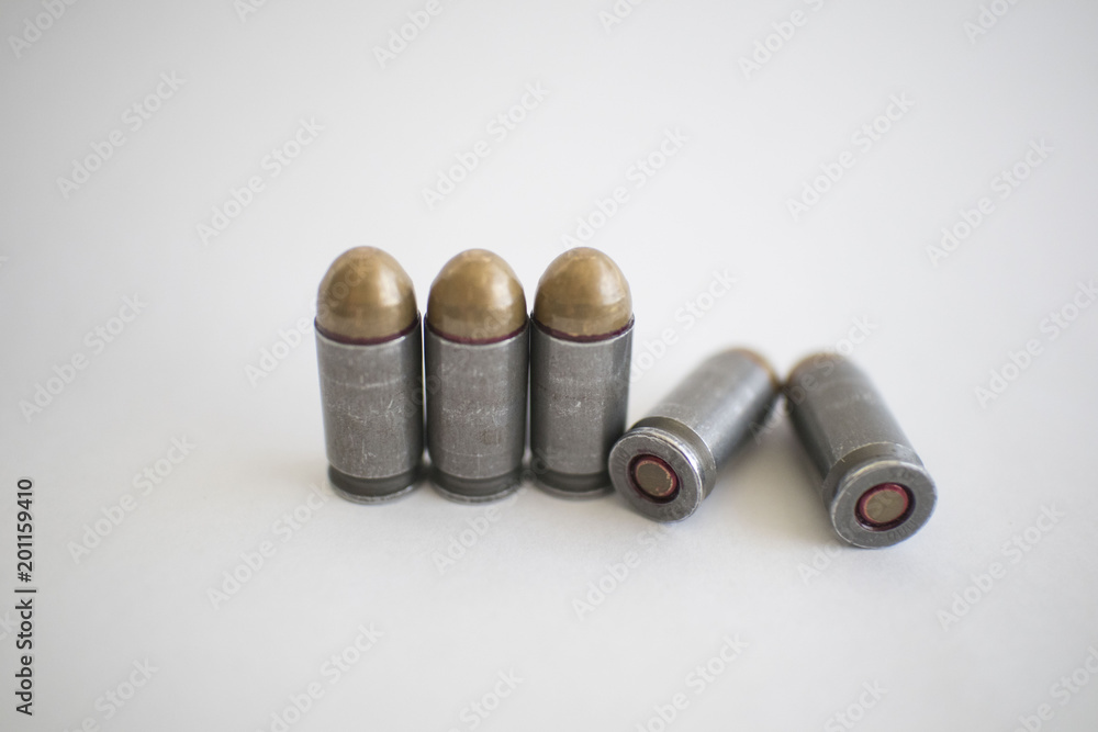 bullets on white background