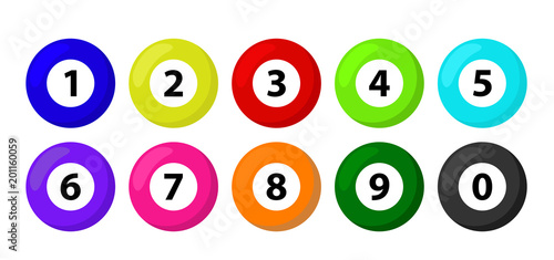 Ball lottery numbers. Lotto bingo game luck concept vector illustration.