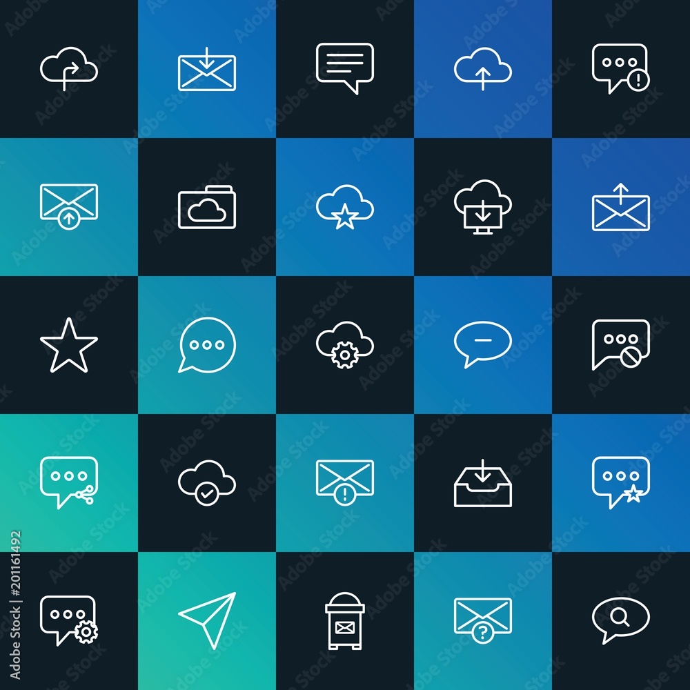 Modern Simple Set of cloud and networking, chat and messenger, email Vector outline Icons. ..Contains such Icons as red, icon and more on dark and gradient background. Fully Editable. Pixel Perfect. Modern Simple Set of cloud and networking, chat and messenger, email Vector outline Icons. ..Contains such Icons as red, icon and more on dark and gradient background. Fully Editable. Pixel Perfect.