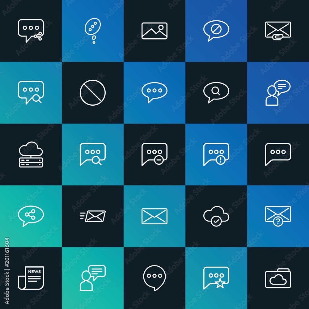 Modern Simple Set of cloud and networking, chat and messenger, email Vector outline Icons. ..Contains such Icons as message and more on dark and gradient background. Fully Editable. Pixel Perfect. Modern Simple Set of cloud and networking, chat and messenger, email Vector outline Icons. ..Contains such Icons as message and more on dark and gradient background. Fully Editable. Pixel Perfect.